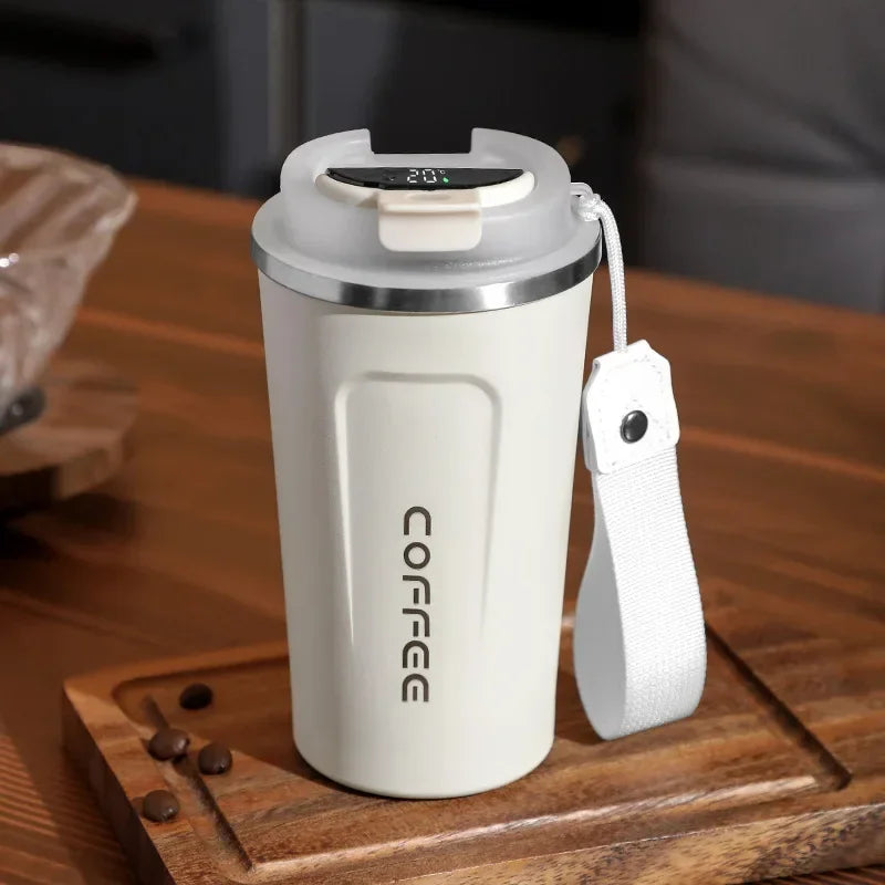 380/510Ml Thermos Coffee Mug Stainless Steel Coffee Cup Temperature Display Vacuum Flask Thermal Tumbler Insulated Water Bottle