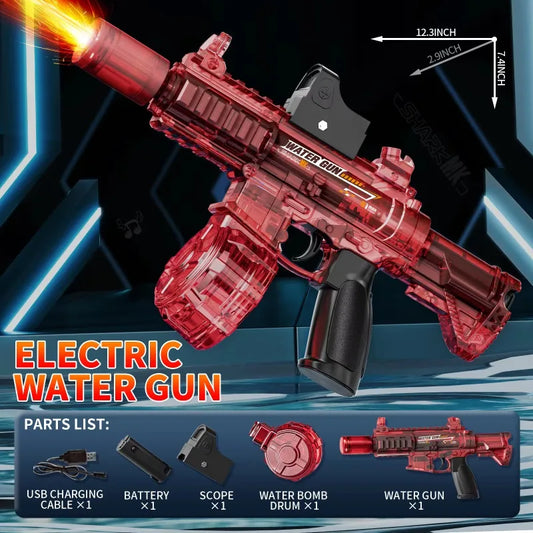 M416 Led Simulation Fire Electric Water Guns for Children Large Capacity Automatic Continuous Water Gun Kids Summer Outdoor Toys
