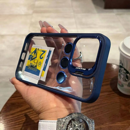 Luxury Magnetic Stand Glass Lens Protection Phone Case for Iphone 17 16 15 14 12 11 Pro Max plus Magsafe Shockproof Cover